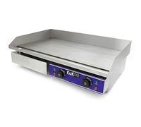 Plancha Antiadherente Eléctrica de 70cm de Acero Inoxidable Grill Parrilla de Asar Cocina Cocción Barbacoa BBQ+Protector contra Salpicaduras+Cajón Drenaje para Grasa+Termostato Ajustable
