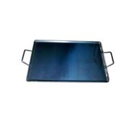 Plancha asar acero 4 mm con 2 asas de metal 40 x 33
