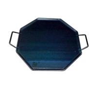 Plancha asar acero 4 mm con 2 asas de metal octogonal 50 x 50