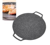 Plancha coreana, plancha redonda de hierro fundido, parrilla antiadherente, sartén de hierro fundido, sartén redonda para el hogar y exterior (tipo de gas 33 cm)
