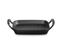 Plancha Cuadrada de 30 cm en Hierro Fundido Esmaltado Negro Mate - Le Creuset Outdoor para Cocinar a la Parrilla con Alta Retención de Calor