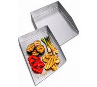 Plancha de 2 unidades, 30 x 20 cm, borde reversible, compatible con Weber Kugelgrill 57