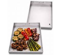 Plancha de 2 unidades, 30 x 20 cm, con drenaje de grasa, compatible con Weber 57