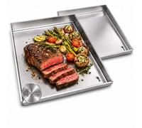 Plancha de 2 unidades, 30 x 40 cm, con drenaje de grasa, compatible con Weber 57