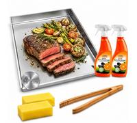 Plancha de 30 x 40 cm con drenaje de grasa compatible con Rösle Air Pro F60