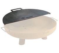 Plancha de acero al carbono BBQ-Toro para fogones de 60 cm de diámetro, semicircular con asa, color gris