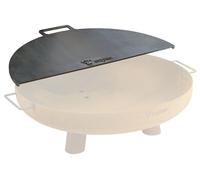 Plancha de acero al carbono BBQ-Toro para fogones de 70 cm de diámetro, semicircular con asa, color gris
