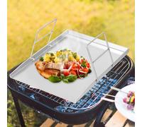 Plancha de acero inoxidable, apta para parrillas de gas y de carbón