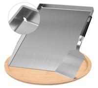 Plancha de acero inoxidable - Plancha para gas/carbón - Accesorios para barbacoa - 28 x 20 cm - Resistente a la temperatura - Cocción saludable - Plancha
