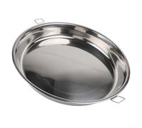 Plancha de acero inoxidable y bandeja para pizza con mango, 26-38 cm | Resistente al calor para una distribución uniforme del calor, ideal para asar, hornear en el horno y servir, resistente