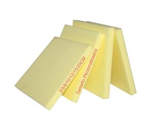 Plancha de Espuma a Medida 35kg/m³,Pieza de Espuma de Alta Densidad - Tamaño Personalizado,Ideal para Tapizar,Sofás,Colchones y Relleno de Cojines,Amarillo,1 pieza (Espesor 3cm-45x45cm)