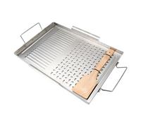 Plancha De Hierro Fundido Para Cocina Sartén de Acero Inoxidable con Asas y