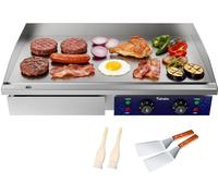 Plancha eléctrica de 4400 W, 73 cm, acero inoxidable, para uso profesional