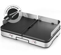 Plancha eléctrica de mesa – 2400 W de potencia – 36 x 48 cm de dimensiones – Acero inoxidable – Para uso en interiores y exteriores