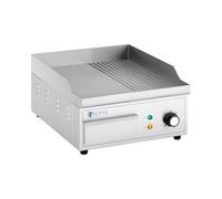 Parrilla eléctrica, placa para asar, superficie lisa y estriada, 360 x 380 mm, 2000 W