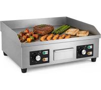 Plancha eléctrica para cocinar – Ideal para uso profesional – Control rápido de la temperatura – 66x44 cm – Color plateado