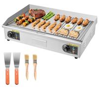Plancha eléctrica - Parrilla para barbacoa - Plancha teppanyaki - Plancha de contacto - Bandeja para hornear
