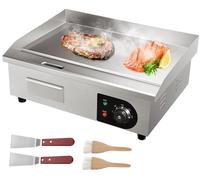 Plancha eléctrica - Parrilla - Teppanyaki - Asador - Placa de cocina - Acero inoxidable - Potencia de 3000W