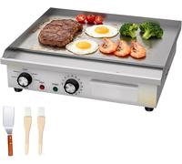 Plancha eléctrica, plancha eléctrica profesional para uso gastronómico con una superficie de cocción de 45 cm, plancha de mesa con temporizador
