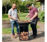 Plancha grill Amigo, placa de acero inoxidable para barbacoa, fuego y cocina al aire libre. Plancha de acero inoxidable con placa de 67x92 cm y aro para parrilla