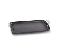 Plancha Grill Menaje Aluminio Fundido Liso VALIRA 4674/25 | Adecuado para todos los fuegos incluida inducción, AIRE IND -, PLANCHA 34X25 CM+ASAS SILOC., Negro Medium