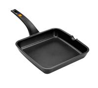 Plancha Grill Menaje Aluminio fundido Plancha grill 28cm BRA A271328 | Adecuado para Todo tipo de fuegos, incluida inducción, todos los fuegos incluida inducción, Negro, Naranja Medium