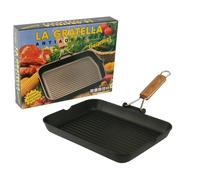 Plancha Para Asar Risoli Antiadherente Con Asa Plegable 36x26 Cm
