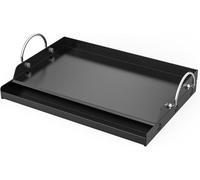 Plancha para parrilla con revestimiento antiadherente, de 45,6 x 32 x 7 cm, con asas, apta para parrillas de gas y de carbón