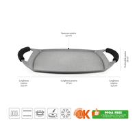 Plancha para parrilla Excelsa, modelo Forn-Ok, de aluminio, 47x29 cm, color gris