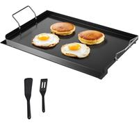 Plancha para parrilla VEVOR, sartén de acero al carbono, placa rectangular universal (606 x 360 mm) con superficie plana, ideal para parrillas de gas, perfecta para barbacoas, estilo teppanyaki. Utens