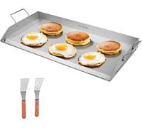 Plancha plana de acero inoxidable, universal, para parrillas y cocina, de 32 x 16 pulgadas