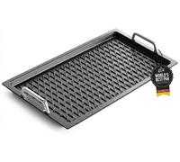 Plancha profesional para barbacoa, de 53 x 33 cm, con revestimiento antiadherente y asas de acero inoxidable