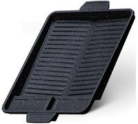 Plancha rectangular Unyqoos® de 37 x 26 cm, de aluminio con revestimiento antiadherente de 3 capas, apta para cocinas a gas y hornillos de camping, con sistema integrado de desagüe de grasa
