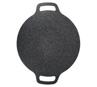 Plancha Redonda Coreana Negra Antiadherente para Barbacoa Portátil | Piedra, Distribución Uniforme del Calor, Ligera, para Picnics y Fiestas de Barbacoa