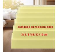 Planchas Goma Espuma Poliuretano, Espuma para Tapicería Amarilla, Rectangulares- Grosor 3/5/8/10/12/15CM- Espuma Ideal para Cojín, Sillón y Sofá, 1 Pieza (Espesor-8 cm)