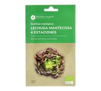 Planeta HUERTO | Semillas Ecológicas de Lechuga Mantecosa 4 Estaciones - Hojas Suaves y Mantecosa, Cultivo Durante Todo el Año