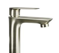 Planetmöbel Grifo mezclador de baño con cartucho de cerámica, grifo monomando para lavabo, altura 17 cm, color dorado