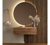 Planetmöbel Mueble perchero colgante para recibidor, 1 x 100 cm, roble dorado, compacto con puerta abatible, para colgar o colocar de pie, 37,8 x 100 x 32,5 cm (profundidad x ancho x alto)