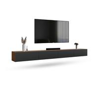 Planetmöbel Mueble TV West, Mesa TV de 320 cm de Largo | mueble TV suspendido o de pie, mueble salon moderno, 2X mueble television 37,8 x 160 x 30 cm, roble dorado antracita
