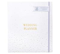Planificador de boda Busy B - Hermoso organizador de bodas con espiral blanco y dorado con 6 secciones con pestañas y bolsillos archivos, One Size