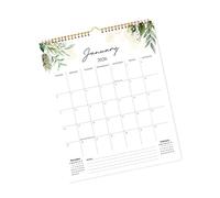 Planificador de calendario de pared 2026 con bloques diarios sin forro y marcas de fecha, calendario familiar de cocina de 12 meses de enero a diciembre