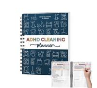 Planificador de limpieza para TDAH, calendario de limpieza y organizador de lista de verificación Planificador para TDAH, lista de verificación diaria semanal mensual para adultos y adolescentes