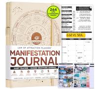 Planificador de vida y objetivos de la ley de atracción - Planificador de día sin fecha de 90 días - Diario de gratitud personal, planificador de éxito de la semana, tablero de visión + pegatinas