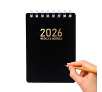 Planificador Diario 2026 Fechas Tapa Blanda Espiral Bolsillo Notas | Libreta De Anillas Para Escuela Universidad Oficina Trabajo Escritura Creativa