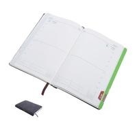 Planificador Diario A5 2027 de Papel, Agenda de Actividades Negra | Calendario Semanal y Mensual, Cuaderno Ligero Control de Objetivos, Estilo Profesional Moderno