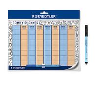 Planificador familiar STAEDTLER Lumocolor, autoadhesivo y reutilizable, borrable en seco, incl. Lumocolor corregible en azul y negro, clip para bolígrafo