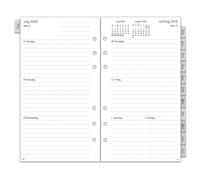 Planificador semanal 2026 2027 Personal A6, 6 agujeros, 1 semana 2 páginas con pestañas, notas, contacto, agosto 2026-jul 2027, 100 GSM, plantilla de calendario, recarga para calendario 26/27, 95 x