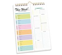Planificador semanal de comidas y bloc de lista de compras, 52 hojas A5, planificador semanal de comidas, organizador de menú de alimentos para colgar y quitar, bloc de notas para plan semanal diario