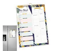 Planificador semanal de comidas y lista de la compra, cuaderno semanal de 52 hojas, bloc organizador de comidas, para alimentación, pérdida de peso, cocina, hogar, pared, frigorífico, familia y