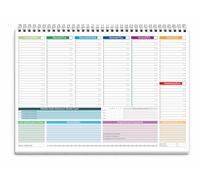 Planificador semanal de mesa 2026 - Agenda 2026 A3, sin fechas, con 50 hojas, planificador semanal de mesa en espiral para oficina y casa, organizador de escritorio.